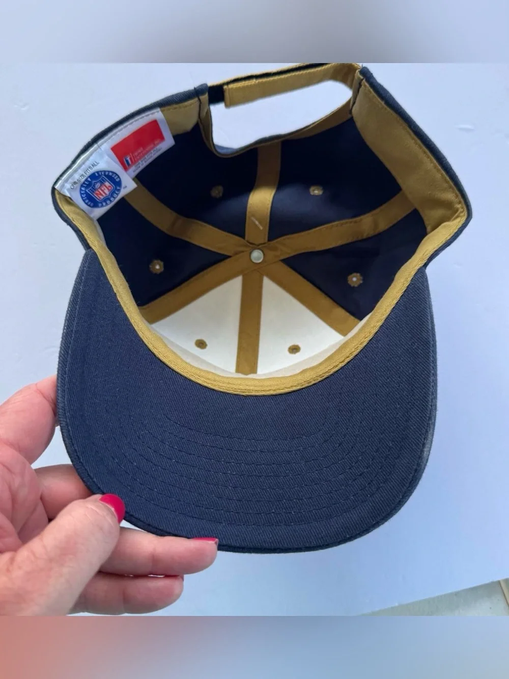 Rare St. Louis Rams NFL Ball Cap Navy Blue Cotton Vintage Game Day Hat